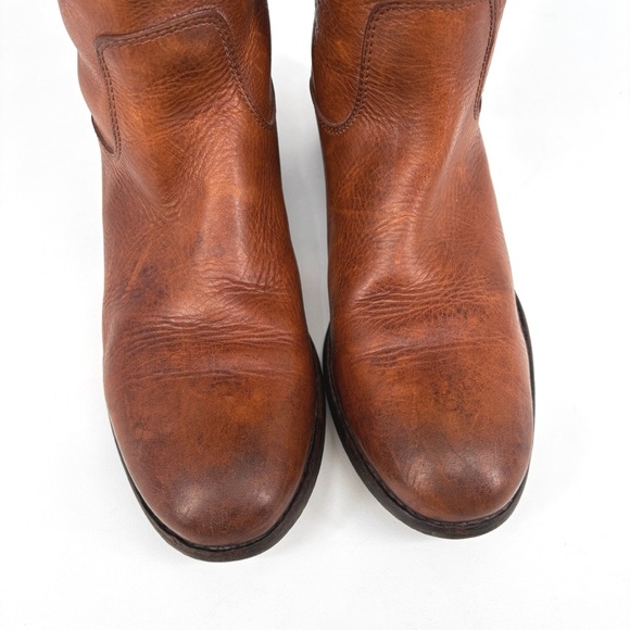FRYE | Melissa Button Tall Leather Riding Boots in Brown Cognac | Sz 9.5 - Picture 7 of 16